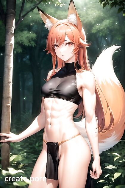 Muscular Stud Takes Small Breasts in a Steamy Forest hentai Image
