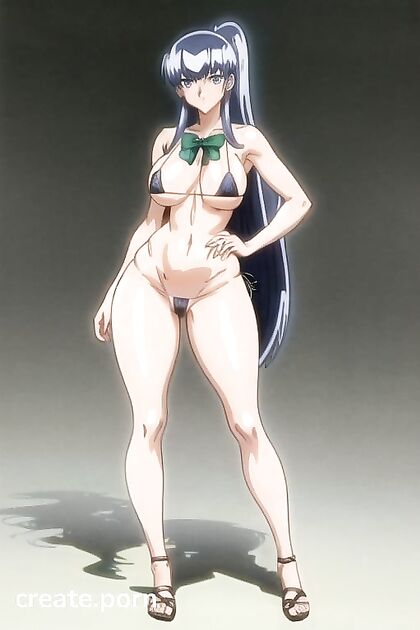 Hairy Beauty in Tiny 18+ Bikini Delves into Seductive Hentai Picture