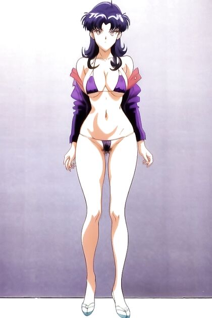 Misato from Evangelion Seduces in a Tiny 18+ Micro Bikini for Steamy Hentai Picture