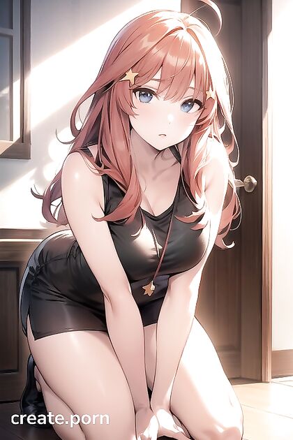 Itsuki Nakano from Gotoubun no Hanayome Kneels in Tunic for  Hentai Pleasure