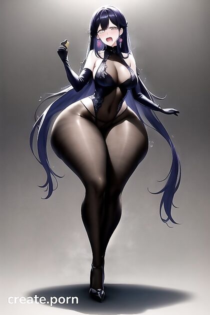 Huge-Assed Beauty in Thong Shows Off Her Curves in Full-Body Hentai Picture