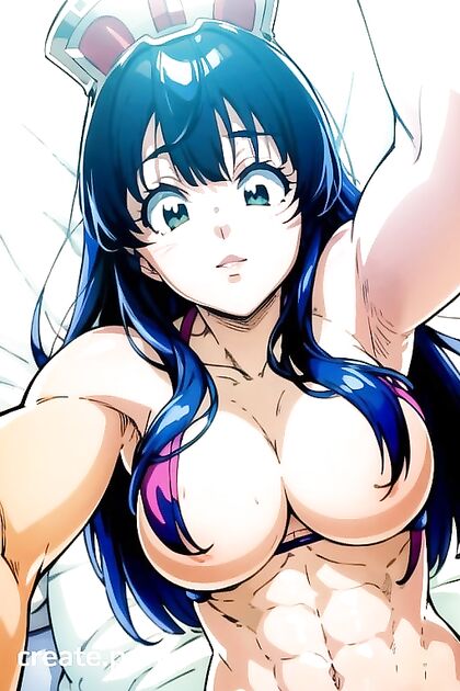 Muscular Abs Take Center Stage in Steamy Bottom-Up Hentai Picture