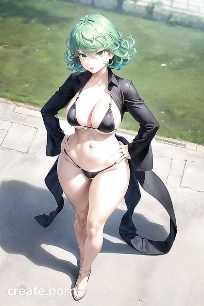 Top-Down Hands-on-Hips Bikini Picture in Steamy Hentai AIPorn