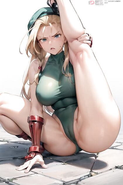 Rounded Breasts and High Kicks in Leg-Raising Hentai Picture