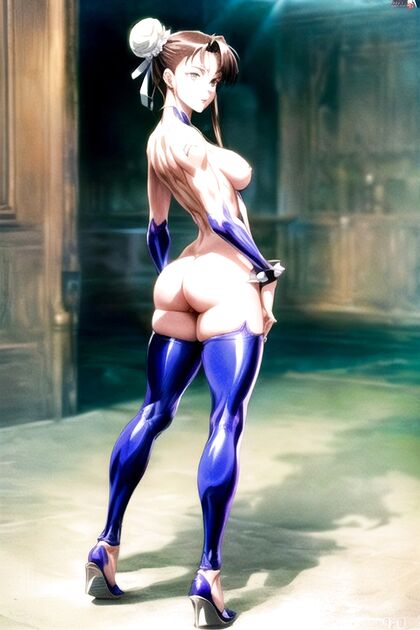 Perfect Hands Turn Her Around forStanding Nude Fun in Hentai AI Picture