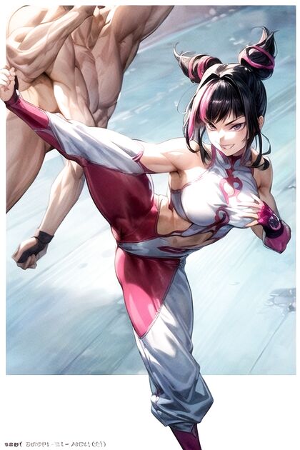 Juri Strikes a Dark-Haired Fight Pose for  Hentai Pleasure