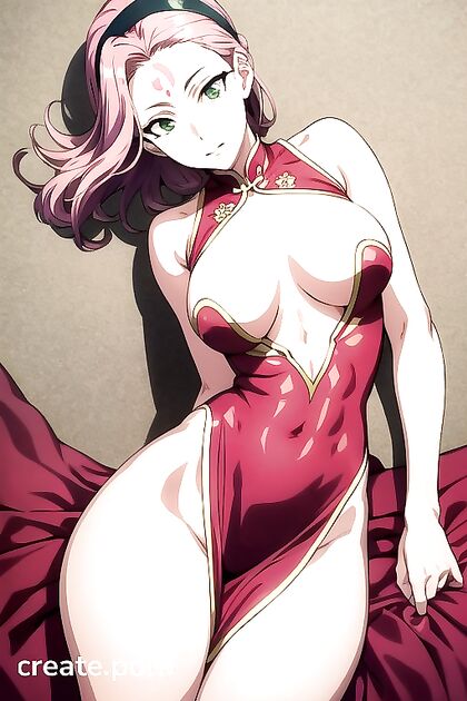 Sakura from Naruto Shows Off Her Rounded Breasts in Fit Hentai Picture