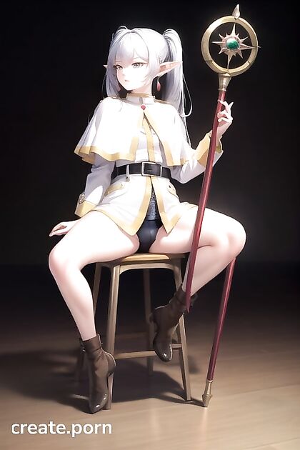 Futanari Frieren from Beyond Journey's End in Full-Body Hentai Bliss
