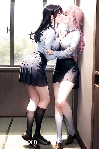 Long-Haired Girl 18+s Touching Skirts and Tits in Steamy Hentai Picture