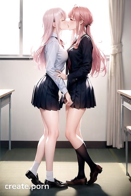 Fit Teacher with Pink Hair Takes Control in Seductive Hentai Image