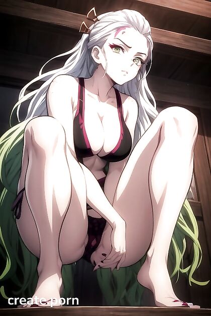 Nezuko's Daki Demon Form Takes Charge in  Hentai Masturbation Images