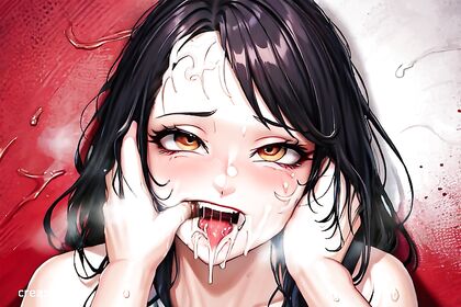 Mature Black-Haired Beauty Shows Off Her Busty Charms in hentai