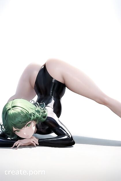 Bottom-Up Jack O' Lantern Pose in Seductive Latex Suit Hentai Picture