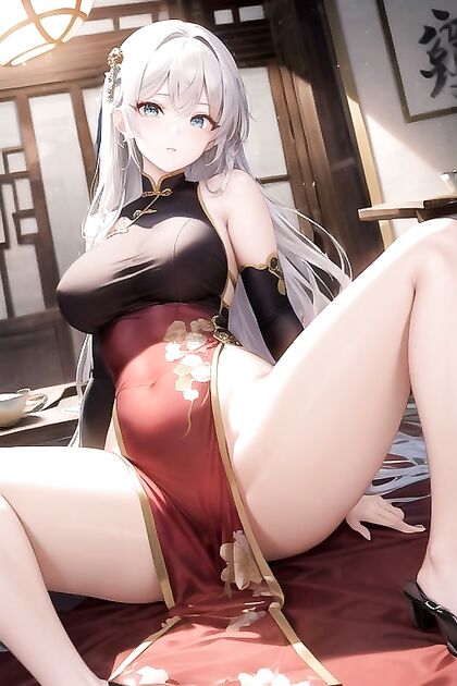 Massive-Assed Warrior in Chinese Hanfu and Armor Tempts You in Hentai AI Picture