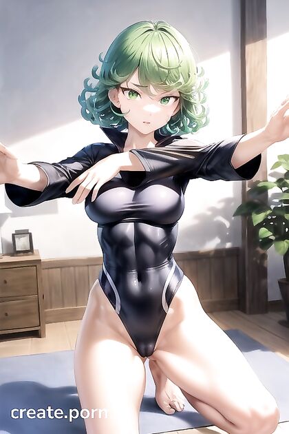 Fit Girl 18+ Shows Off Her Swimsuit in Front View for Steamy Hentai Picture