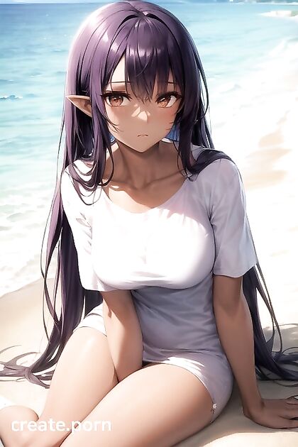 Beach hentai with long length and dark brown skin