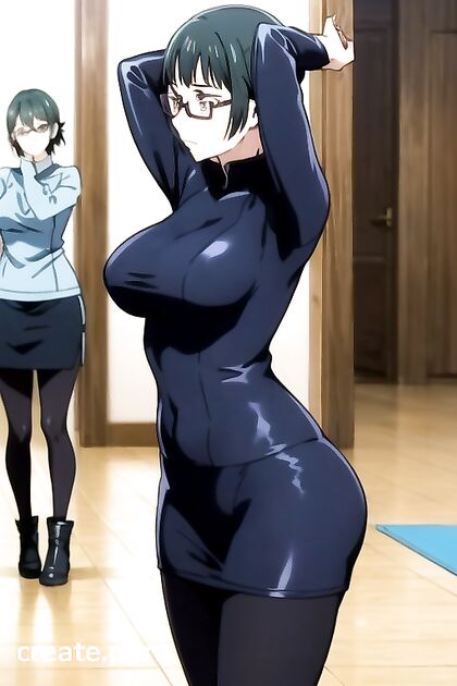 Maki Zenin from Jujutsu Kaisen Showcases Her Curves in Tight-Fit Clothing Hentai Image
