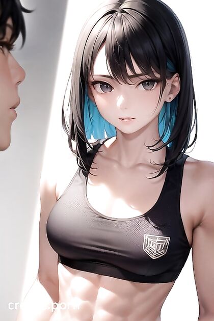 Fit Girl 18+ in Sport Bra Shows Off Her Curves in SFW Hentai Picture