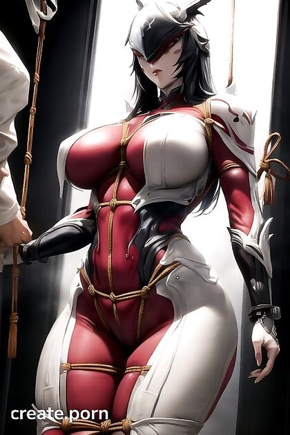 Garuda from Warframe Bound in Shibari for  Hentai Pleasure