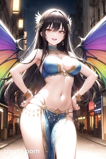 European City Seduction – Hands on Hips with Rainbow Winged hentai Pleasure