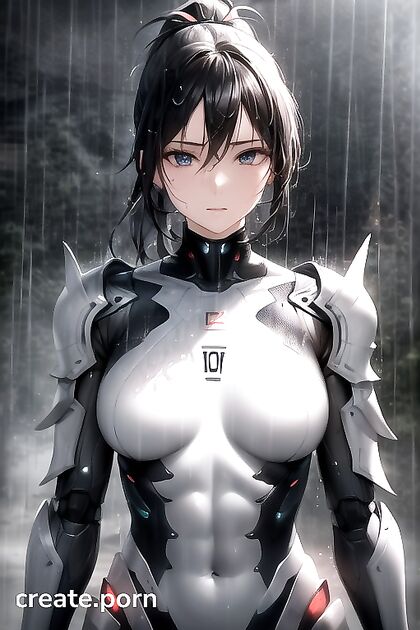 Fit Girl 18+ with Ponytail Gets Soaked in Raining Hentai Picture