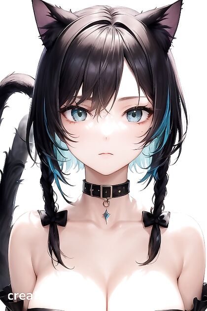 Kawaii Cat Girl 18+ With Tail and Ears Seduces in hentai Anime Picture