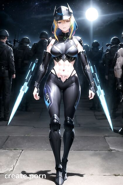 Fit Soldier in Robot Armor Dominates  Hentai Picture