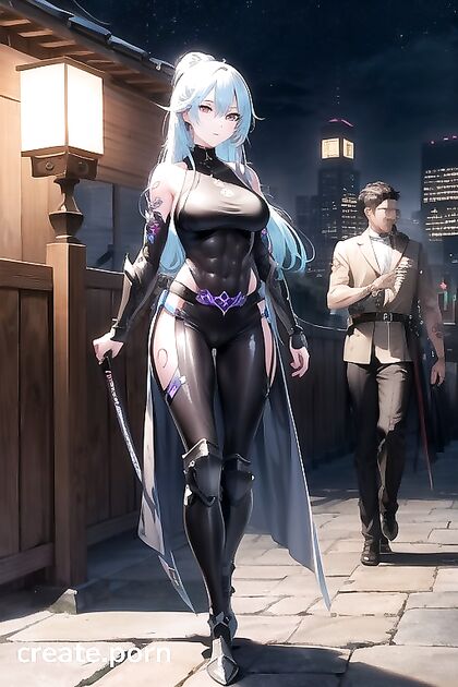 Tattooed Samurai Seduces Under the Moonlight in Wild Hentai Picture