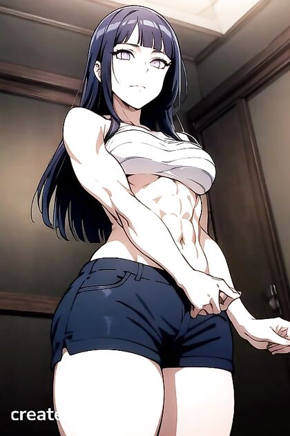 Hyuuga Hinata Shows Off Muscular Body and Small Breasts in Hot Hentai Image