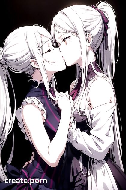 Hot Girl 18+s in Tight Bodysuits Kissing Passionately in Hentai AI Porn**