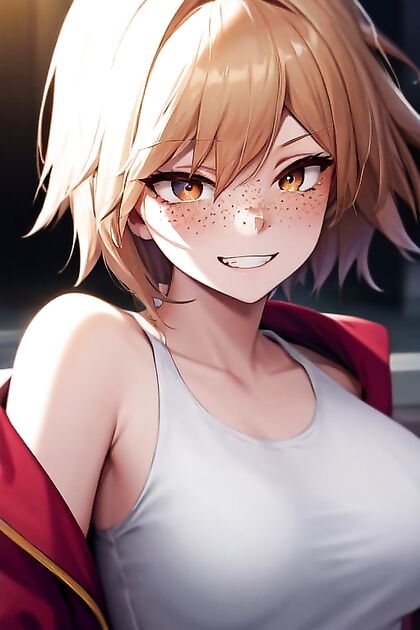 Mitsuki Bakugo Smirking with Freckles in Seductive My Hero Academia Hentai Images