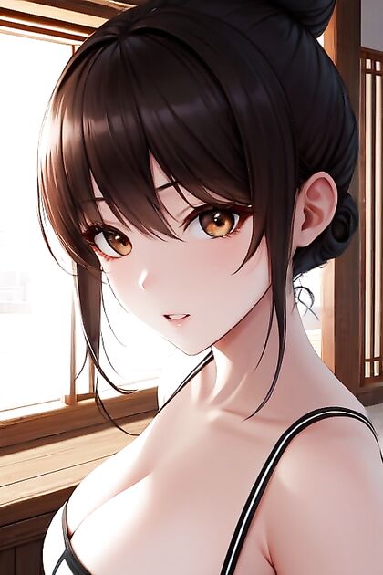Sunny with Brunette Locks and Seductive Brown Eyes in steamy Hentai Picture