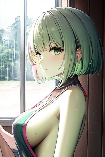 Senior Couple Enjoy Rainbow-Colored Sock Fun at the Beach in Horny Hentai Picture