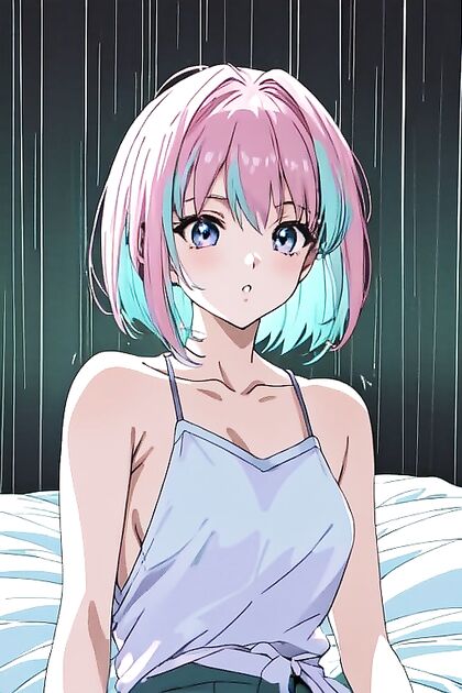 Bright Rainbow Socks Shine Under Harsh Lights in Hot Hentai Picture