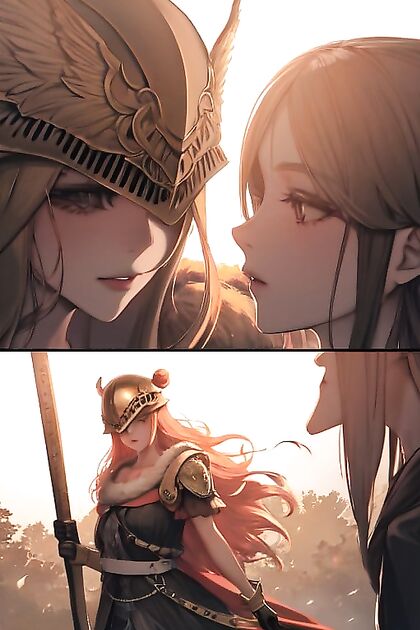 Malenia from Elden Ring Pleasures Two Lovers in Dark Night Hentai Fantasy