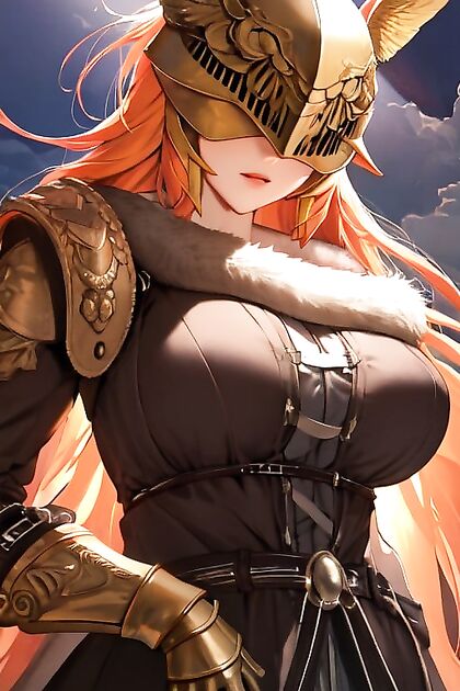 Malenia from Elden Ring Enjoying  Hentai Picture with Her Elegant Hair Bun