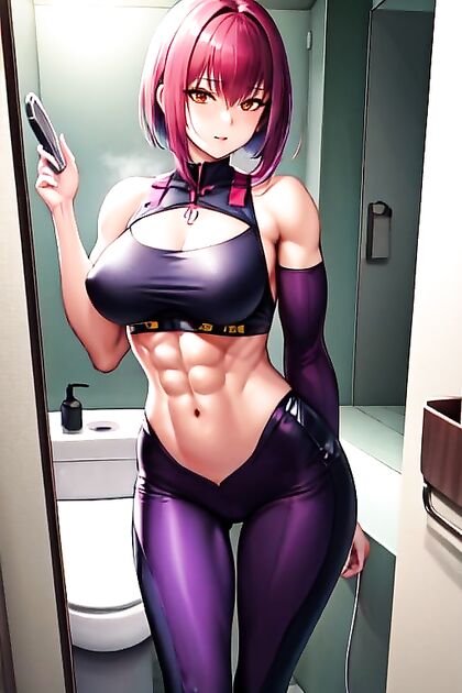 Sunny Enjoying Explicit Fun in aWell-Lit Bathroom Hentai Image