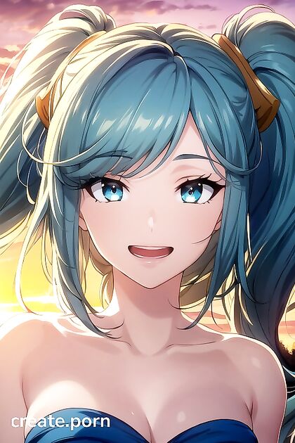 Sona from League of Legends Enjoys Passionate Sex in a Golden Sunset Amidst Sunflowers