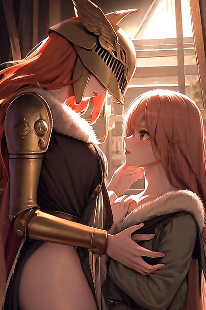 Malenia from Elden Ring Teased with Hair Bun in Erotic Night Hentai Image