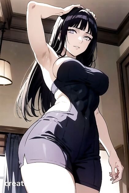 Naked Muscular Babe with Small Breasts in Steamy Hentai Picture