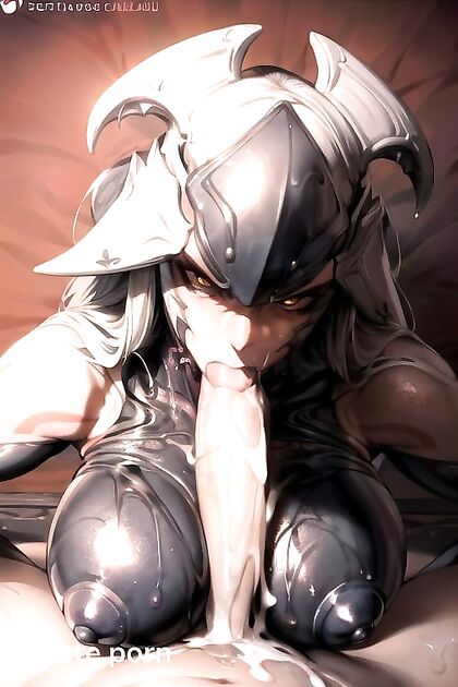 Garuda from Warframe Disgusted During  Blowjob Hentai Image