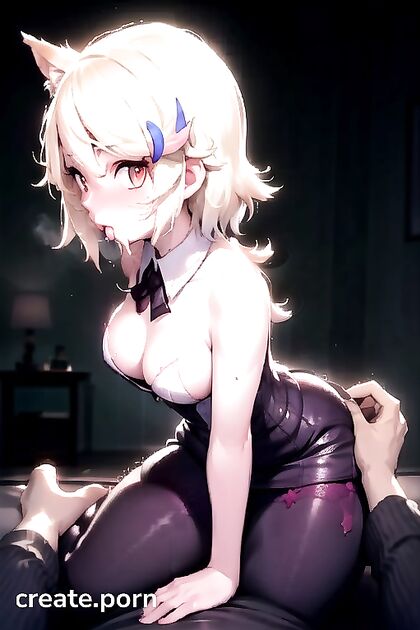 Ash-Haired Beauty with Medium Breasts Seduces in Fishnet Stockings Hentai