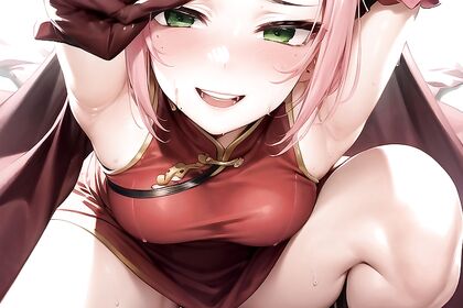 Sakura from Naruto Soaked and Seductive in Wet Clothes Hentai Close-Ups