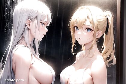 Scandinavian Beauty with Rounded Breasts Enjoying Rainy Day Hentai Pleasure