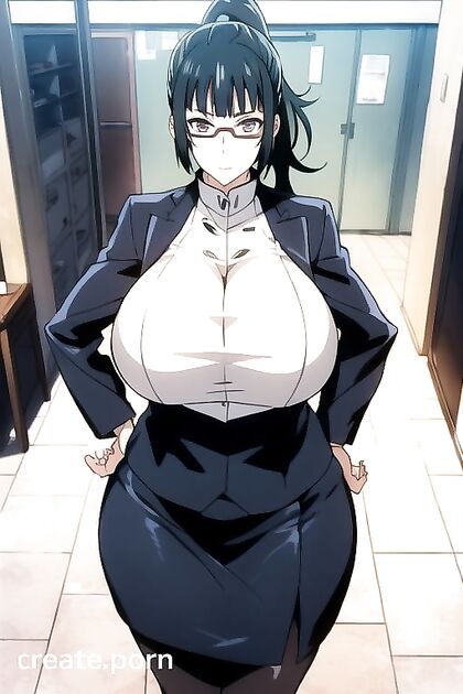 Maki Zenin from Jujutsu Kaisen Displays Her Gigantic Breasts in Perfect Anatomy Hentai