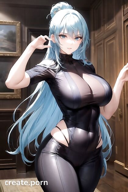 Aqua from Konosuba Shows Off Her Curves in Tight Bodysuit Hentai Picture