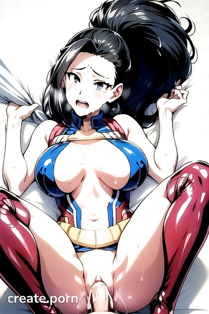 Momo Yaoyorozu Cries Out in Pleasure in My Hero Academia Style Hentai Images