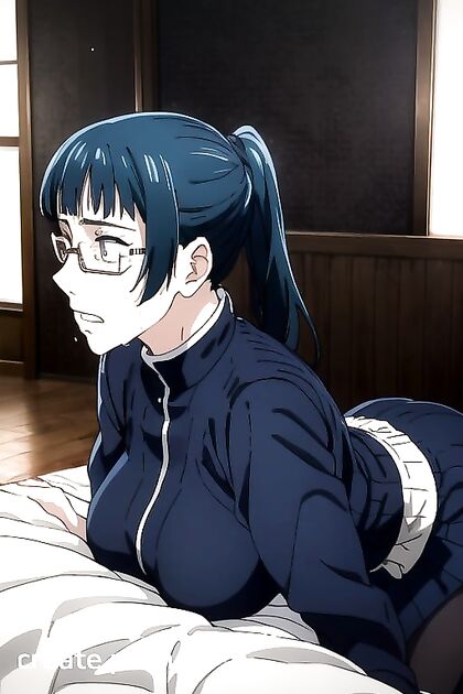 Maki Zenin from Jujutsu Kaisen in Fearful Side View Hentai Picture