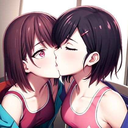 Shizuka from ZOM100 Enjoying Passionate Girl 18+-on-Girl 18+ Kisses in Hentai Heaven