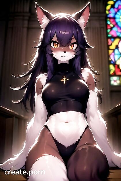 Demon Girl 18+ with Purple Hair and Gold Eyes Seduces in Horny Hentai Picture